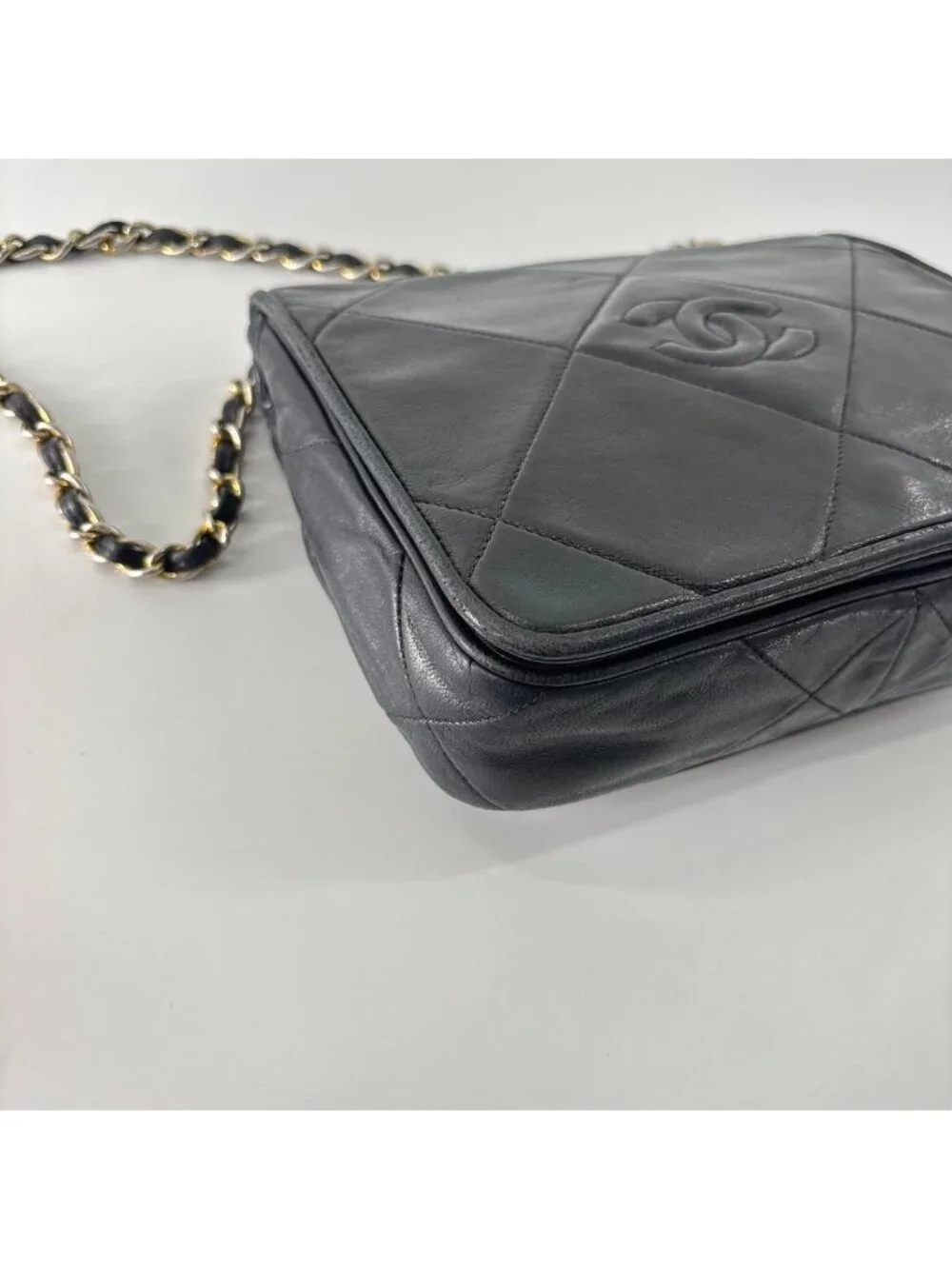 Chanel Super Quilted CC Logo Shoulder Bag Black